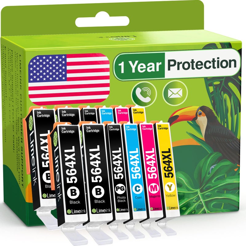 Limeink Compatible Ink Cartridges Replacement for HP 564 Ink Cartridges Combo Pack for HP 564xl for Printers Photosmart 564 XL Black 12 Pack - Image 1